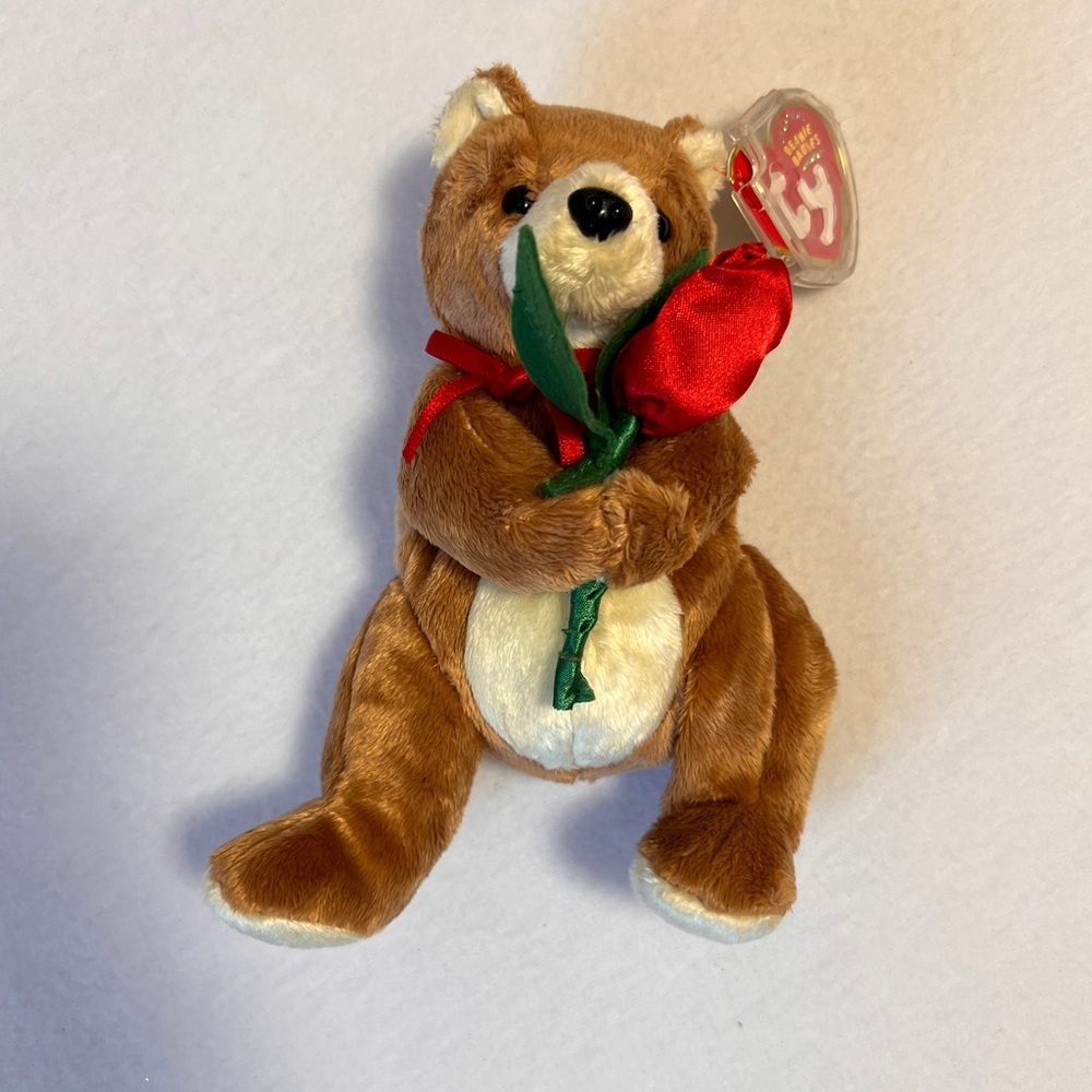 TY Beanie Teddy Bear Rose Plush Y2K Coquette Cottagecore Vintage Collectible - Picture 2 of 7
